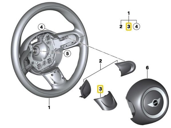 capa mini r55 – Capa Mini R55 R56 R57 de volante SPORT preta 6773643 – foto 2